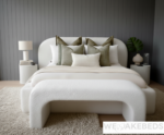 The new premium teddy plush boucle fabric fur Upholstered Bed 2026 - Image 3
