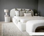 The new premium teddy plush boucle fabric fur Upholstered Bed 2026 - Image 4