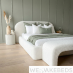 The new premium teddy plush boucle fabric fur Upholstered Bed 2026