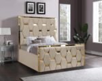 Golden stripes pyramid bed frame