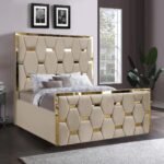 Golden stripes pyramid bed frame
