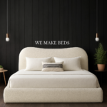 Curved teddy boucle bed