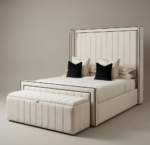 The Savoy Tall Wingback Piped Bedframe - Image 4